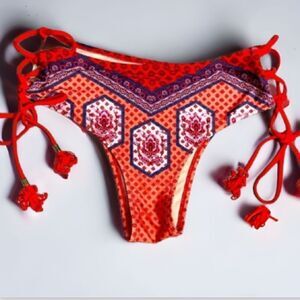 Mink pink medium BoHo print bikini bottoms/medium